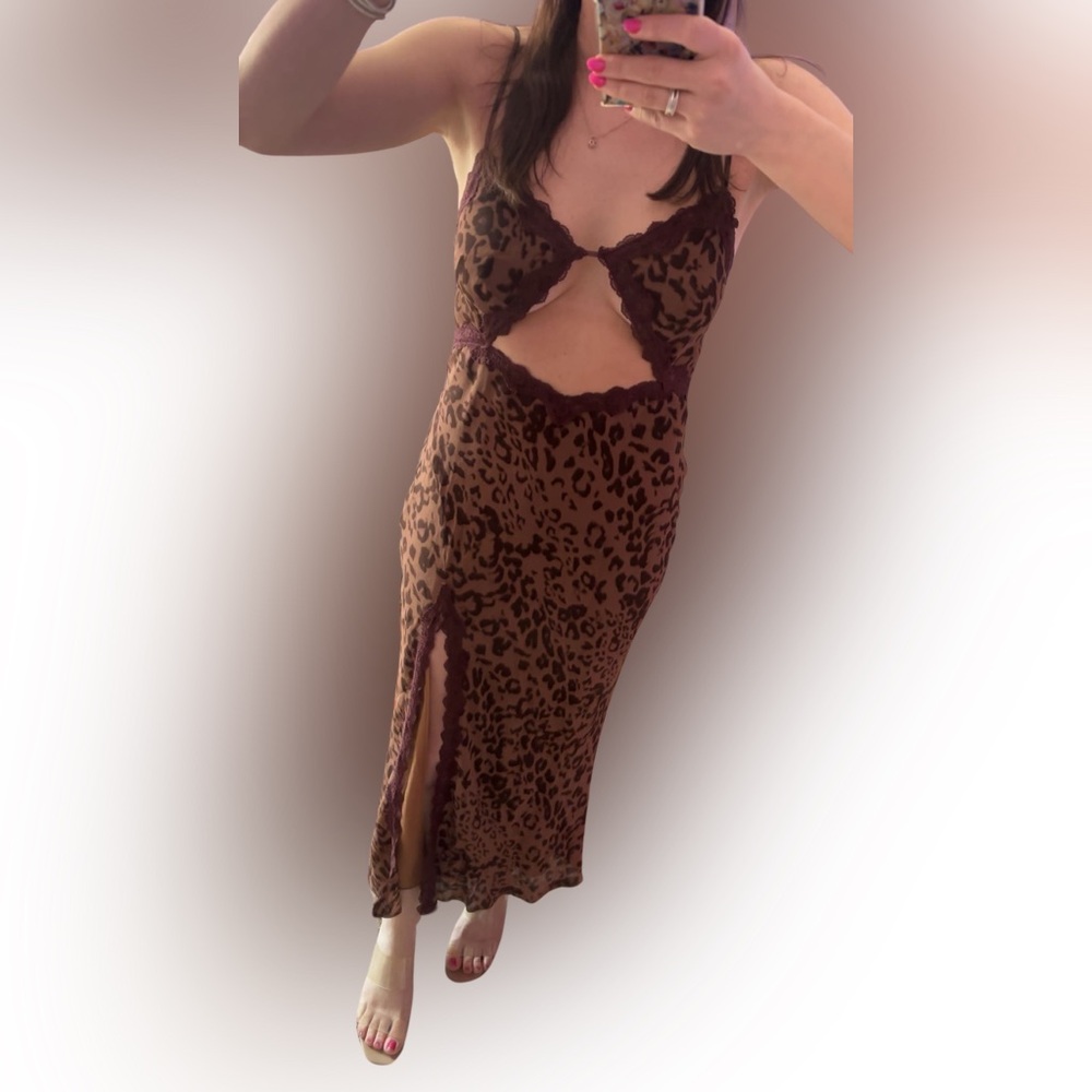Reformation Brown Leopard Print Maxi Dress - Picture 4 of 5